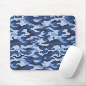 Tapis De Souris Motif de camouflage bleu foncé (Avec souris)