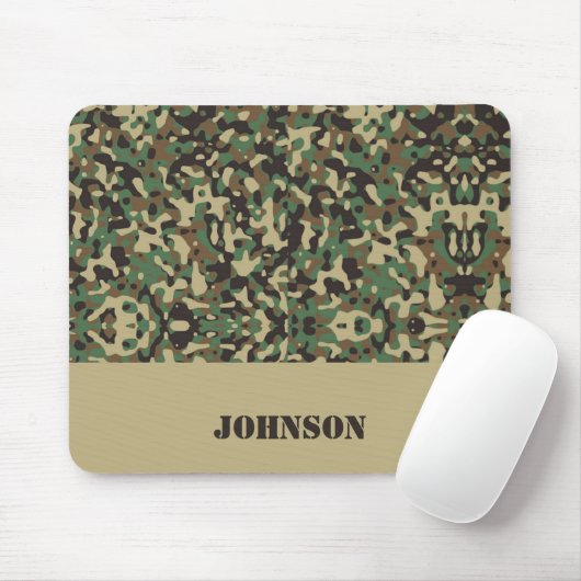 Tapis De Souris Motif de camouflage de nom personnalisé (Avec souris)