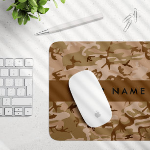 Tapis De Souris Motif de camouflage du désert, Votre nom, Personna