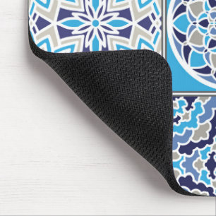 Tapis De Souris Motif de carreaux hollandais bleus