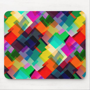 Tapis De Souris Motif de carrés abstraits colorés