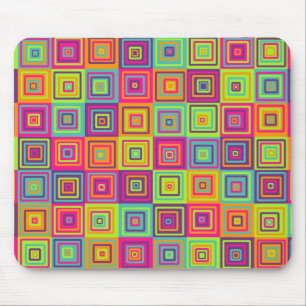 Tapis De Souris Motif de carrés géométriques colorés
