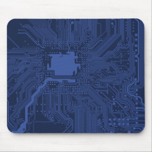 Tapis De Souris Motif de carte mère Geek bleu