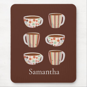 Tapis De Souris Motif de cercle chaud sur des tasses de café