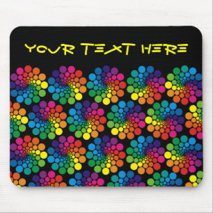 Tapis De Souris Motif de cercle de points de couleur + votre arriè