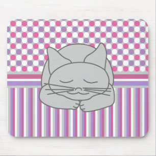 Tapis De Souris Motif de chat gris dormant