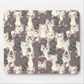 Tapis De Souris Motif de chats blancs et gris (Devant)