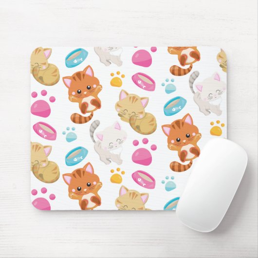 Tapis De Souris Motif De Chats, Chats Mignons, Kitty, Chatons, Paw (Avec souris)