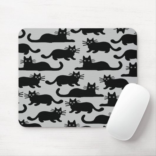 Tapis De Souris Motif de chats noirs (Avec souris)