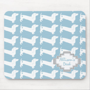 Tapis De Souris Motif de chien blanc Dachshund
