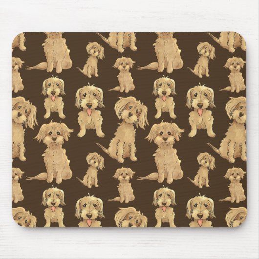 Tapis De Souris Motif de chien Brown labradoodle doré (Devant)