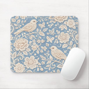 Tapis De Souris Motif de chinoiserie sans couture d'oiseau et de f