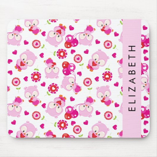 Tapis De Souris Motif De Chouettes, Chouettes Mignonnes, Chouettes (Devant)
