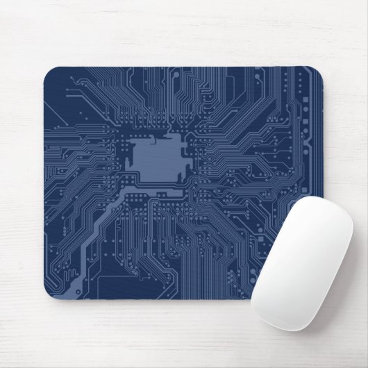 Tapis De Souris Motif de circuit Geek bleu (Avec souris)