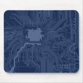 Tapis De Souris Motif de circuit Geek bleu (Devant)