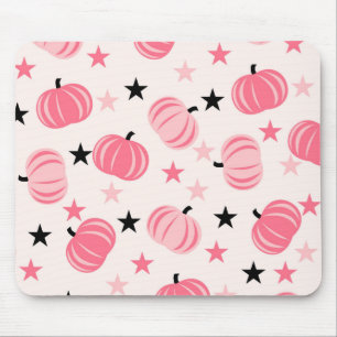 Tapis De Souris Motif de citrouille rose avec étoiles