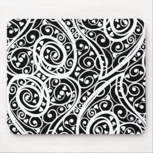 Tapis De Souris Motif de cœurs noirs et blancs mignons