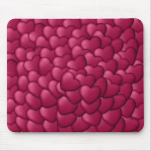 Tapis De Souris Motif de coeurs rouges 3D romantiques-32322