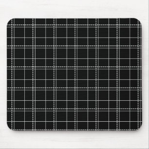Tapis De Souris Motif de contrôle géométrique noir et blanc