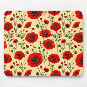 Tapis De Souris Motif de coquelicots rouges