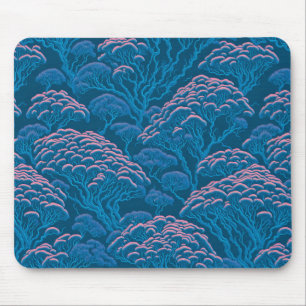 Tapis De Souris Motif De Corail Bleu Et Rose