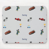 Tapis De Souris Motif de course en gris (Devant)