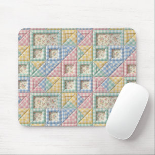 Tapis De Souris Motif de courtepointe en patchwork gingham