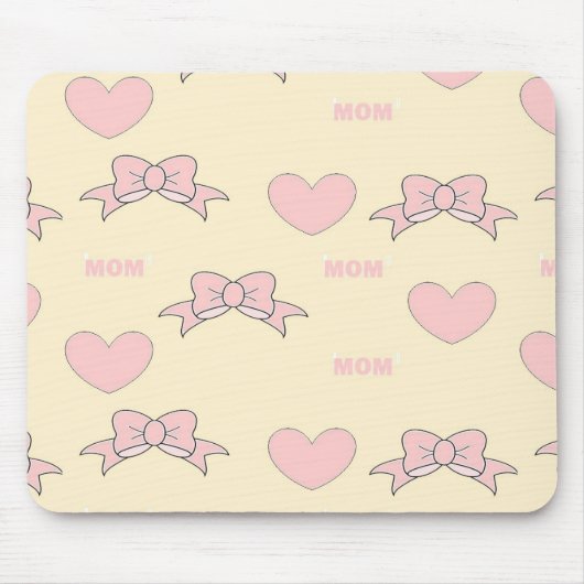 Tapis De Souris Motif de crème de maman rose (Devant)