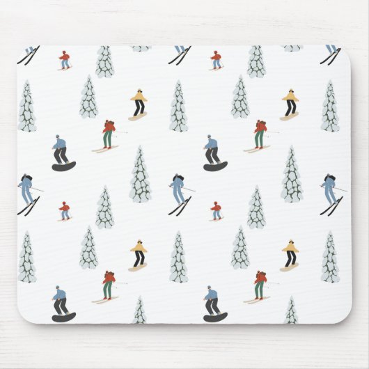 Tapis De Souris Motif de descente d'hiver (Devant)