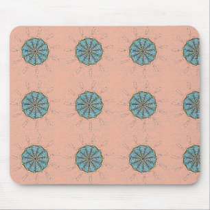 Tapis De Souris Motif de dessin de fleurs bleues