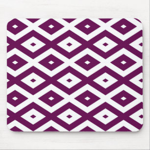 Tapis De Souris Motif de diamant blanc et violet de prune