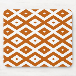 Tapis De Souris Motif de diamant orange et blanc brûlé