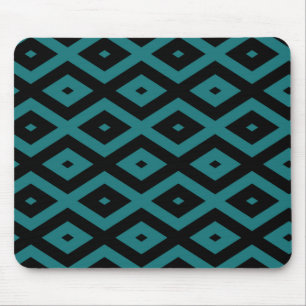 Tapis De Souris motif de diamants turquoise et noir