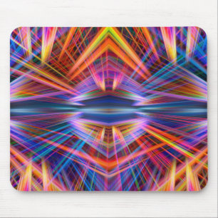 Tapis De Souris Motif de faisceaux de lumière colorés