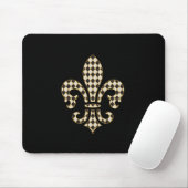 Tapis De Souris Motif de Fleur de Lis Checkered (Avec souris)