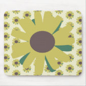 Tapis De Souris Motif de fleur de tournesol simple jaune (Devant)