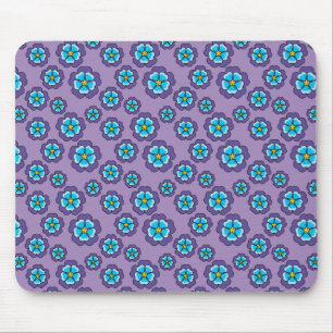 Tapis De Souris Motif de fleurs bleu violet