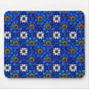 Tapis De Souris Motif de fleurs bleues