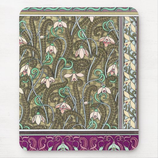 Tapis De Souris Motif de fleurs de neige Art nouveau mousepad (Devant)