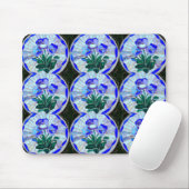 Tapis De Souris motif de fleurs en vitrail mousepad (Avec souris)