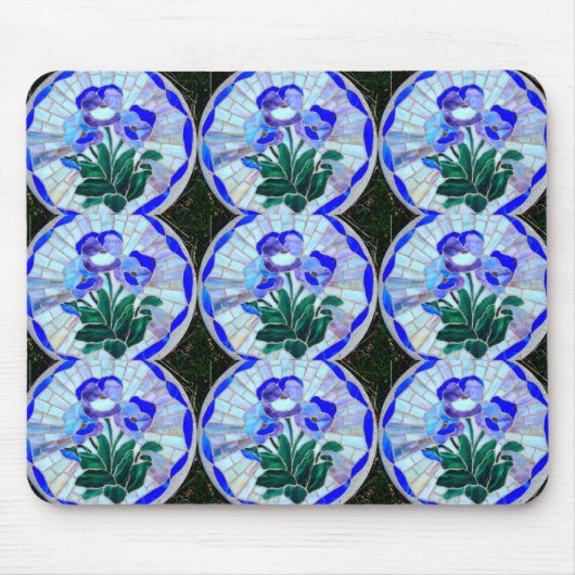 Tapis De Souris motif de fleurs en vitrail mousepad (Devant)