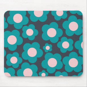 Tapis De Souris Motif de fleurs hippie rose pâle
