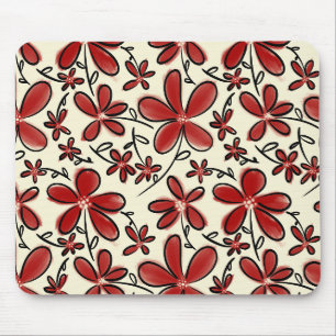 Tapis De Souris Motif de fleurs rouges