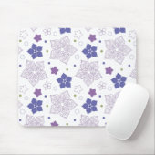 Tapis De Souris Motif de fleurs violet et vert (Avec souris)