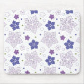 Tapis De Souris Motif de fleurs violet et vert (Devant)