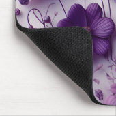 Tapis De Souris Motif de fleurs violettes sur un Arrière - plan bl (Coin)