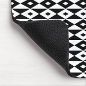 Tapis De Souris Motif de forme de diamant blanc noir moderne (Coin)