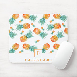 Tapis De Souris Motif de fruit ananas monogramme moderne