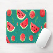 Tapis De Souris Motif de fruits avec pastèque (Avec souris)