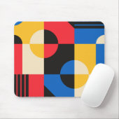 Tapis De Souris Motif de géométrie Bauhaus (Avec souris)